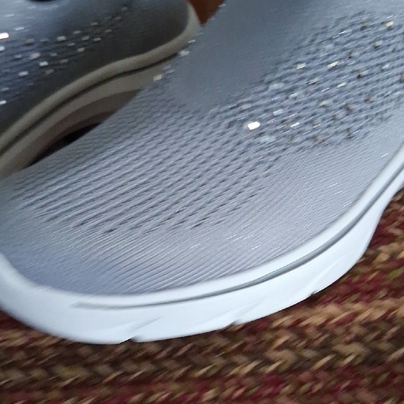 Skechers Light Gray Knit Slip-Ons - Picture 8 of 12